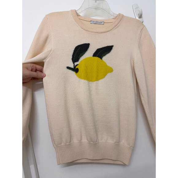 JW Anderson Lemon Fruit Graphic Intarsia Merino Wool Sweater Ivory Cream S - Picture 4 of 16